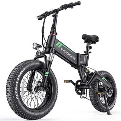 Wooken Electric Bike, 20” Fat Tire Electric Bike for Adults
